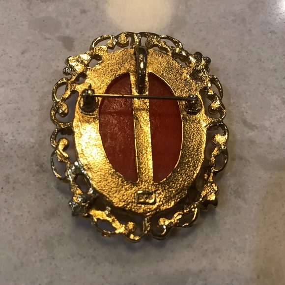 Sarah Cov unique vintage mother & child cameo brooch / pendant - Picture 6 of 10